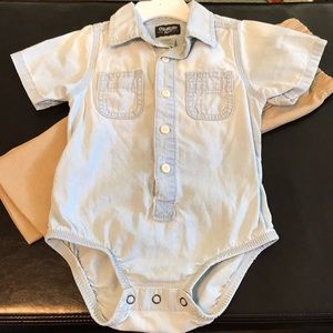 Boys button down onesie